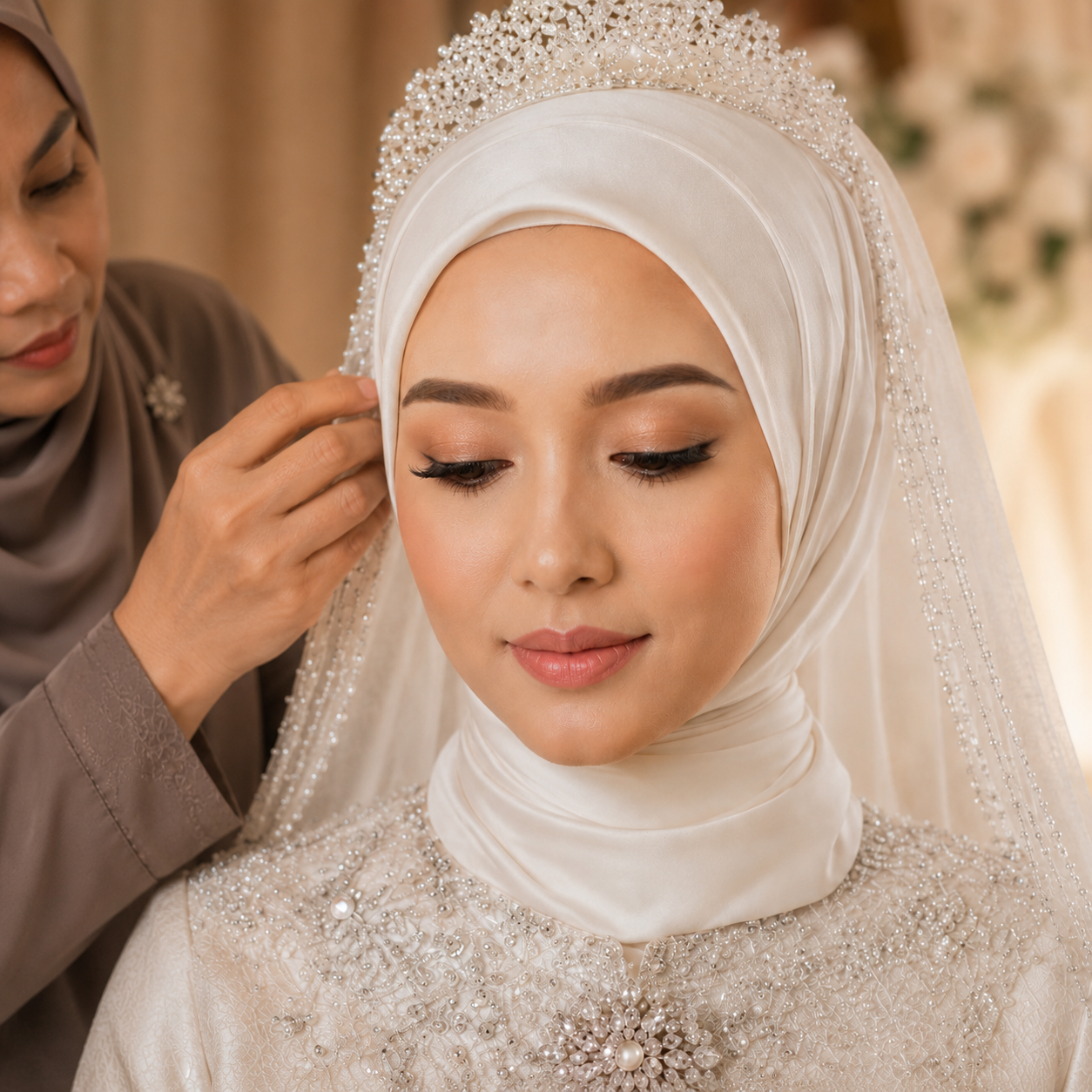 The bride, styled