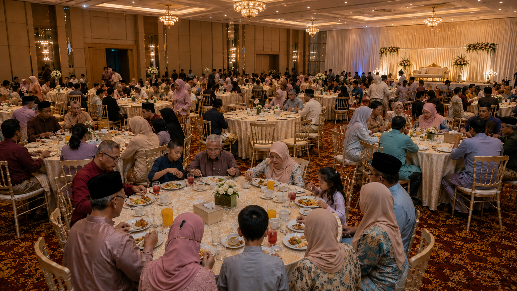 The makan, in full swing