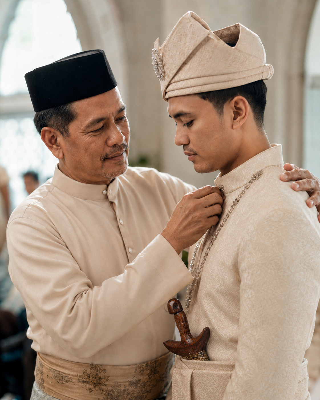 Groom and father